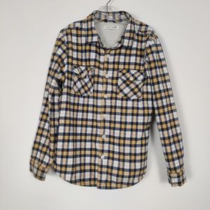 Uncle Cotton Plaid Flannel Shirt Shacket Thick Lining NEW Heavyweight